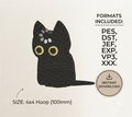 Loading Cute Black Cat Machine Embroidery Design Pattern for 4x4 Hoop (100mm) | Funny Tech Humor Animal Art Instant Download File - PES, DST, JEF, EXP, VP3, XXX