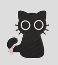 Cute Big-Eyed Kawaii Black Cat Machine Embroidery Design Pattern for 4x4 Hoop (100mm) - Instant Download File