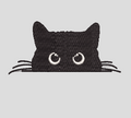Peeking Black Cat Machine Embroidery Design, Trendy Cat Pattern for 4x4 Hoop (100mm), Instant Download File